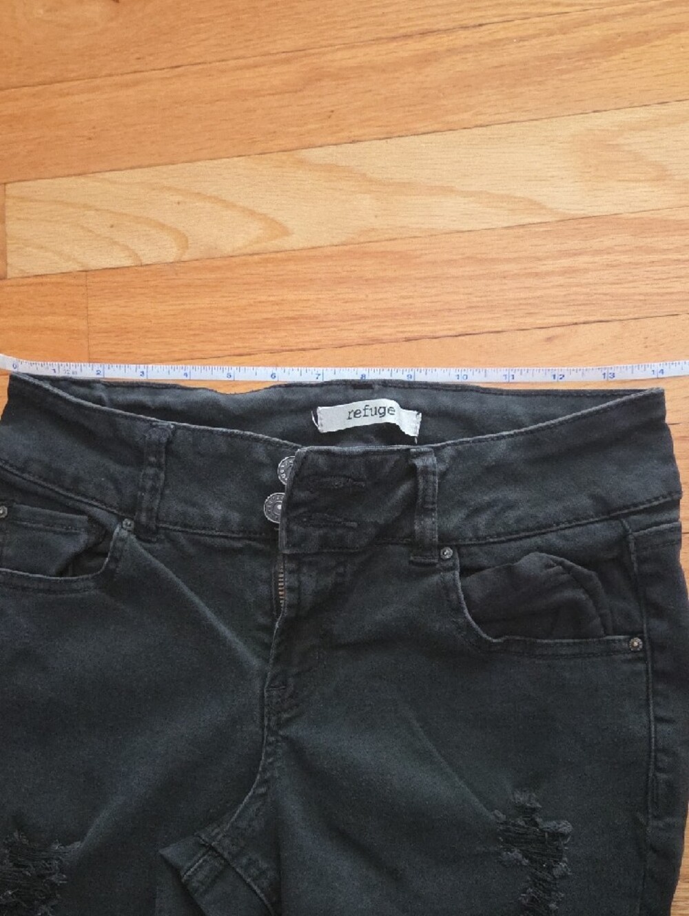 refuge Black Skinny Ripped Jeans - Picture 9 of 11